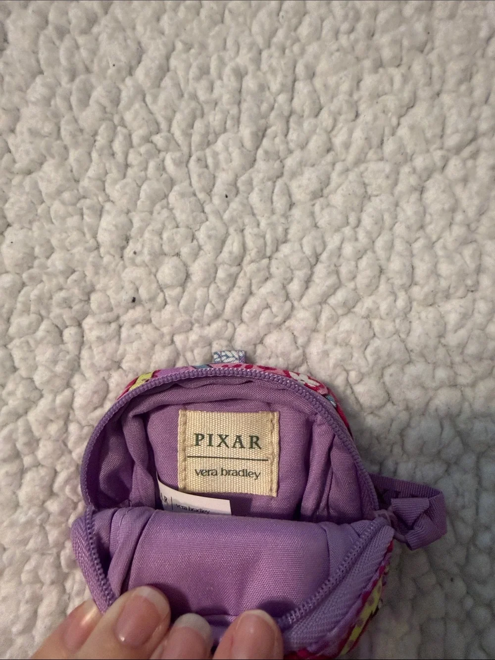 Vera Bradley Purple Toy Story Quilted Mini Keychain Pouch